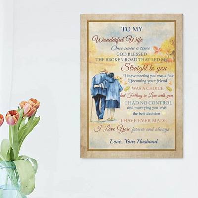 Alternative view of Personalized to My Wonderful Wife Once Upon a Time Gift from Husband Framed Canvas Prints - Unframed Poster