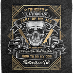 Trucker Mink Blanket - Hardest Part Is Being Nice To People Who Think Do Better Job Than Me Woven Blanket, White, Cozy Plush Fleece Blanket - 50x60 Trucker Mink Blanket - Hardest Part Is Being Nice To People Who Think Do Better Job Than Me Woven Blanket, White, Cozy Plush Fleece Blanket - 50x60