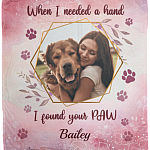 Personalized Photo When I Needed A Hand I Found Your Paw Dog Lover Fleece Blanket - Mink Sherpa Blanket, White, Cozy Plush Fleece Blanket - 50x60 Personalized Photo When I Needed A Hand I Found Your Paw Dog Lover Fleece Blanket - Mink Sherpa Blanket, White, Cozy Plush Fleece Blanket - 50x60