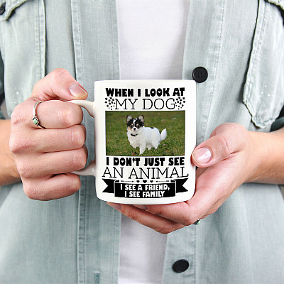Alternative view of Custom Photo When I Look At My Dog I Don't Just See An Animal Ceramic Coffee Mug - Beer Stein - Water Bottle