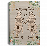 Personalized Biker Couple We're A Team Whatever You Lack I Got You Framed Canvas Prints - Unframed Poster, White, 0.75'' Framed Canvas