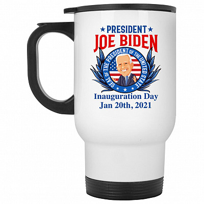 14 oz. White Travel Mug