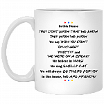 Friends TV Show In This House They Don't Know That We Know They Know How You Doin' Ceramic Coffee Mug, White, 11 oz. White Mug