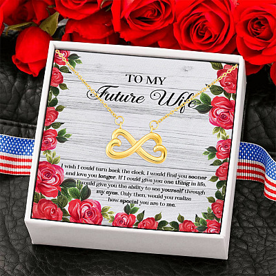 To My Future Wife If I Could Give You One Thing Through My Eyes Infinity Heart Pendant Necklace