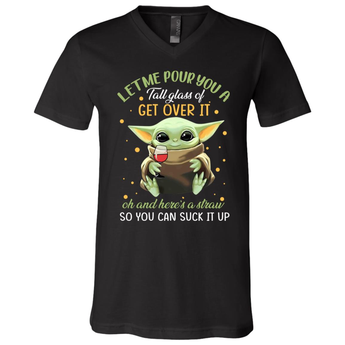 Baby Yoda Let Me Pour You a Tall Glass T-Shirt, Black, V-Neck T-Shirt Baby Yoda Let Me Pour You a Tall Glass T-Shirt, Black, V-Neck T-Shirt