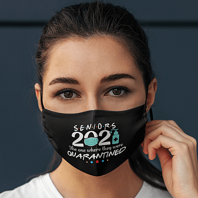 Alternative view of Senior Class of 2021 the One Where They Were Quarantined Funny Washable Reusable Custom Printed Cloth Face Mask Cover