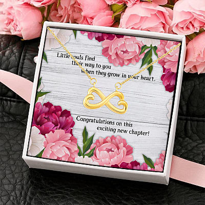 New Mom Gift Congratulations on the New Chapter of Your Life Infinity Heart Pendant Necklace