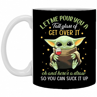 Baby Yoda Let Me Pour You Mug, Black, 11 oz. White Mug