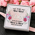 8Th. Best Bitch card (4) Infinity Heart Necklace (Silver) 4