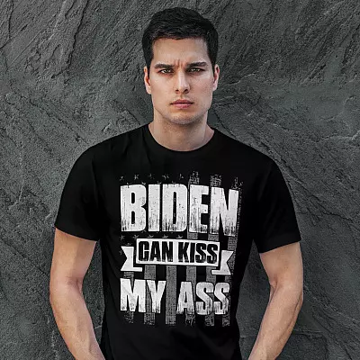 Alternative view of Biden Can Kiss My Ass Election Funny Anti Joe Biden T-shirt -V-neck - Not My President Biden Shirt