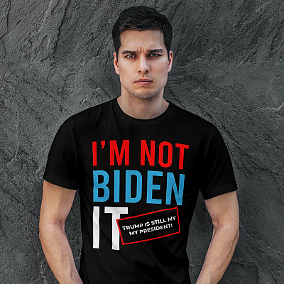 Alternative view of I'm Not Biden It Funny Rigger Election Fraud T-shirt - V-neck - Not My President Biden Sleepy Joe Shirt