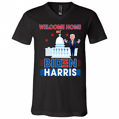Biden Harris T-Shirt - V Neck, Black, V-Neck T-Shirt