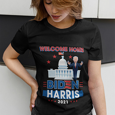 Alternative view of Biden Harris Welcome to the White House 46th President Inauguration Day 2021 T-Shirt - V Neck