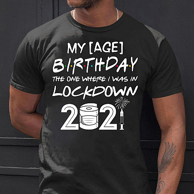 Alternative view of Personalized Age My Birthday The One Where I Was In Lockdown 2021 T-Shirt - Funny 2021 Birthday Quarantine Gifts