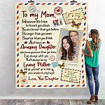 1VT. To My Mom Whenever Life Tries Custom blanket mk1