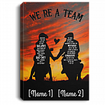 We Are Team Personalized Framed Canvas - Unframed Poster - Couple Biker Wall Art, White, 0.75'' Framed Canvas