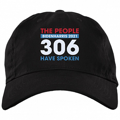 Biden Harris 2021 the People Have Spoken Electoral Votes Victory Political Twill Cap - High-Profile Snapback Hat, Black, Brushed Twill Dad Cap