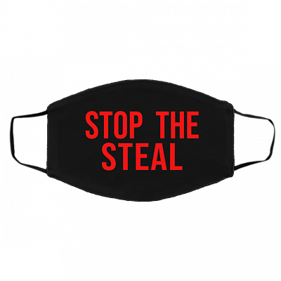 Stop the Steal Washable Reusable Custom - Printed Cloth Face Mask Cover, Black, Cloth Face Cover – Medium/Large