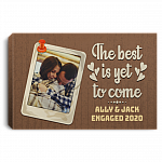Personalized Photo The Best Is Yet To Come Couple Framed Canvas Prints - Couple Custom Photo Unframed Poster, White, 0.75'' Framed Canvas