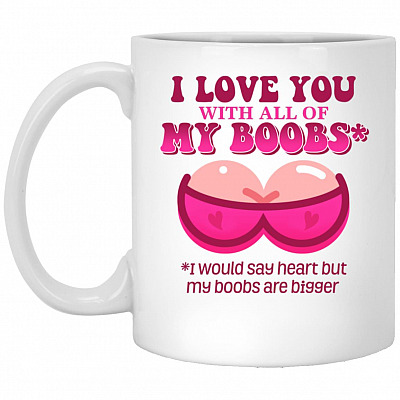 Boobs Mug, White, 11 oz. White Mug