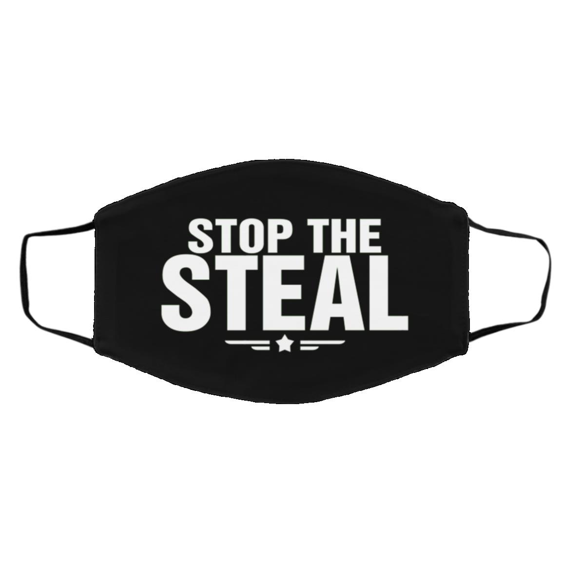 Stop The Steal Trump Fraud 2020 Face Mask, Black, Cloth Face Cover – Medium/Large