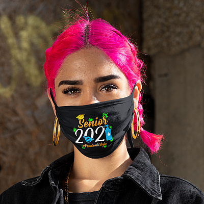 Alternative view of Senior 2021 Pandemic Style Washable Reusable Custom Printed Cloth Face Mask Cover