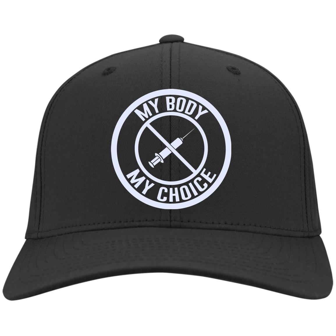 My Body My Choice No Forced Hat, Black, Twill Cap