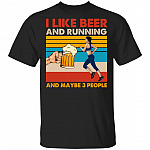 I Like Beer And Running T-Shirt - Funny Beer And Running Shirt, Black, Unisex T-Shirt I Like Beer And Running T-Shirt - Funny Beer And Running Shirt, Black, Unisex T-Shirt