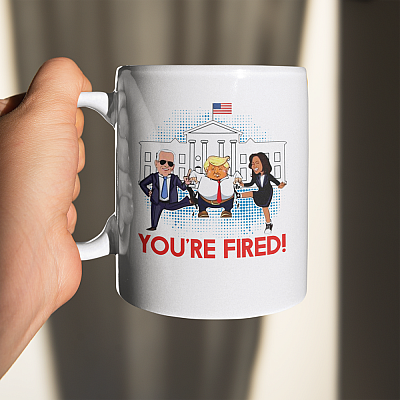 Alternative view of Trump You're Fired Joe Biden Kamala Harris Funny Political Coffee Mug - Beer Stein - Water Bottle