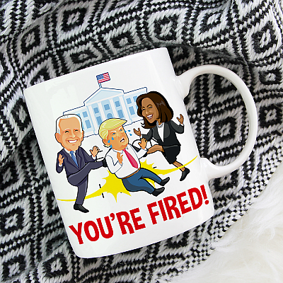 Trump You're Fired Biden Harris Impeach Trump Funny Political Coffee Mug - Beer Stein - Water Bottle