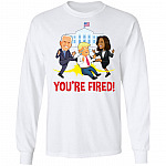 Trump You're Fired Biden Harris Impeach Trump Funny Political Gift Hoodie - Sweatshirt - Long Sleeve Shirt, White, Long Sleeve