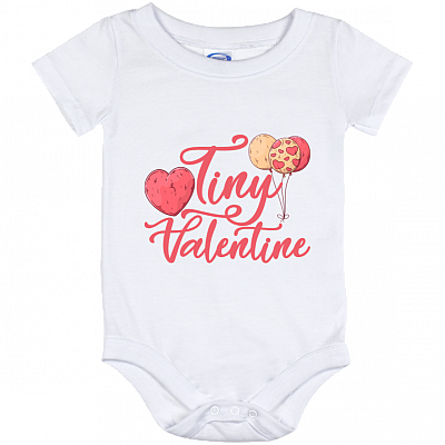Tiny Valentine Baby Onesie - Baby First Valentine's Day Onesie - Baby Valentine Baby Infant Bodysuit, White, Baby Onesie - 12 Month