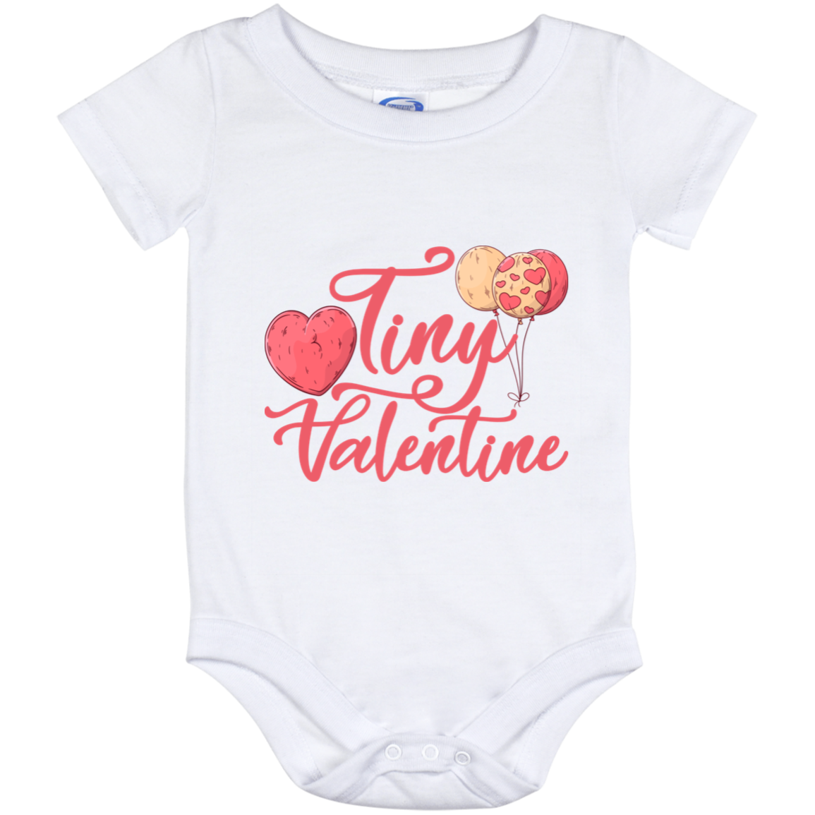 Tiny Valentine Baby Onesie - Baby First Valentine's Day Onesie - Baby Valentine Baby Infant Bodysuit, White, Baby Onesie - 12 Month