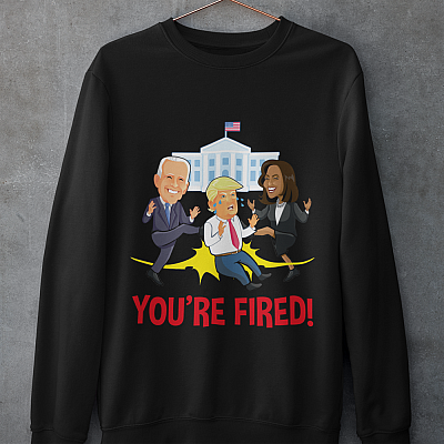 Alternative view of Trump You're Fired Biden Harris Impeach Trump Funny Political Gift Hoodie - Sweatshirt - Long Sleeve Shirt