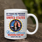 1KNG. VP Harris Day white mug mk