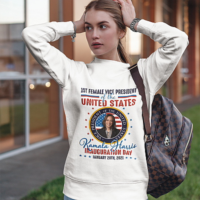 Alternative view of Kamala Harris First Female Vice President Inauguration Day Hoodie - Sweatshirt - Long Sleeve Shirt