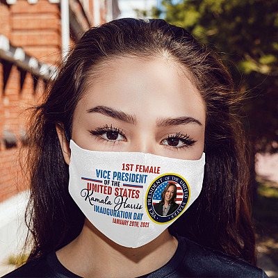 Alternative view of Kamala Harris First Female Vice President Inauguration Day Washable Reusable Printed Cloth Face Mask