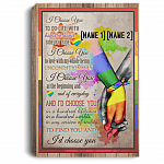 Personalized I Choose You to Do Life with LGBT Wrapped Framed Canvas Prints - Unframed Poster - Home Decor Wall Art, White, 0.75'' Framed Canvas