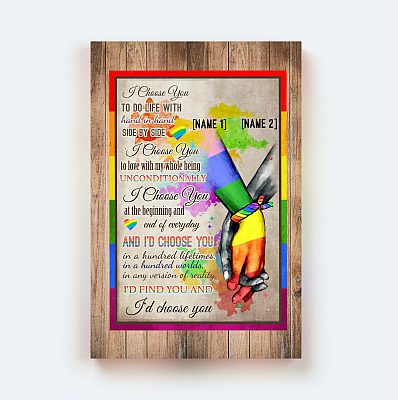 Alternative view of Personalized I Choose You to Do Life with LGBT Wrapped Canvas Prints - Unframed Poster - Home Decor Wall Art
