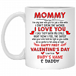 Personalized First Valentine Day Dear Mommy I Have Been with You Just a Little While Happy Valentine Ceramic Coffee Mug - Water Bottle, White, 11 oz. White Mug Personalized First Valentine Day Dear Mommy I Have Been with You Just a Little While Happy Valentine Ceramic Coffee Mug - Water Bottle, White, 11 oz. White Mug