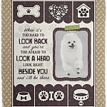 Custom Photo When It's Too Hard to Look Back and You're Too Afraid Dog Owner Fleece - Mink Sherpa - Woven Blanket, White, Cozy Plush Fleece Blanket - 50x60