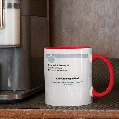 Alternative view of Trump Funny Account Suspended Funny Impeach Trump Accent Mug