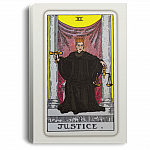 RBG Justice Card Wrapped Framed Canvas Prints - Unframed Poster - Ruth Bader Ginsburg Justice Wall Art, White, 0.75'' Framed Canvas