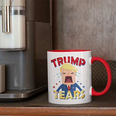 Alternative view of Trump Tears Funny Trump Lost Biden Won 2021 Presidential Election Accent Mug