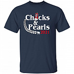 Chucks and Pearls 2021 Harris Biden T-Shirt - Kamala Harris Chucks and Pearls T-Shirt, Navy, Unisex T-Shirt