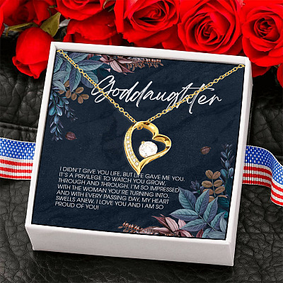 Alternative view of To My Goddaughter I Didn't Give You Life But Life Give Me You Forever Love Pendant Necklace