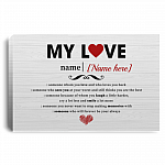 Personalized My Love Definition Gallery Wrapped Framed Canvas Prints - Unframed Poster - Home Decor Wall Art, White, 0.75'' Framed Canvas