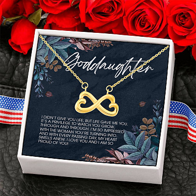 To My Goddaughter I Didn't Give You Life But Life Give Me You Infinity Heart Pendant Necklace