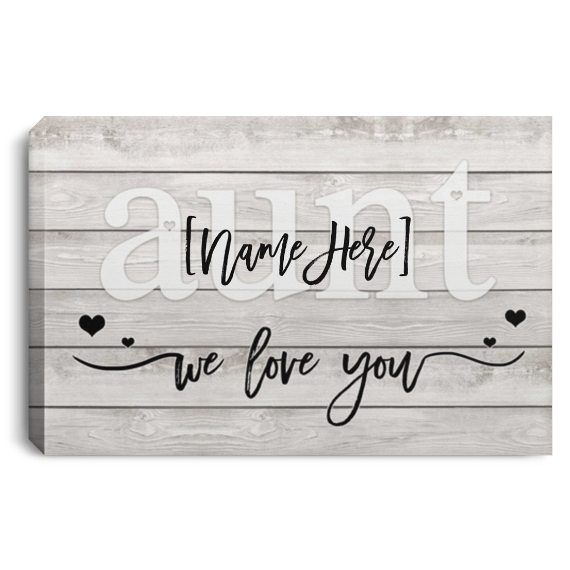 Personalized To My Aunt Gallery Wrapped Framed Canvas Prints - Unframed Poster - Home Decor Wall Art, White, 0.75'' Framed Canvas