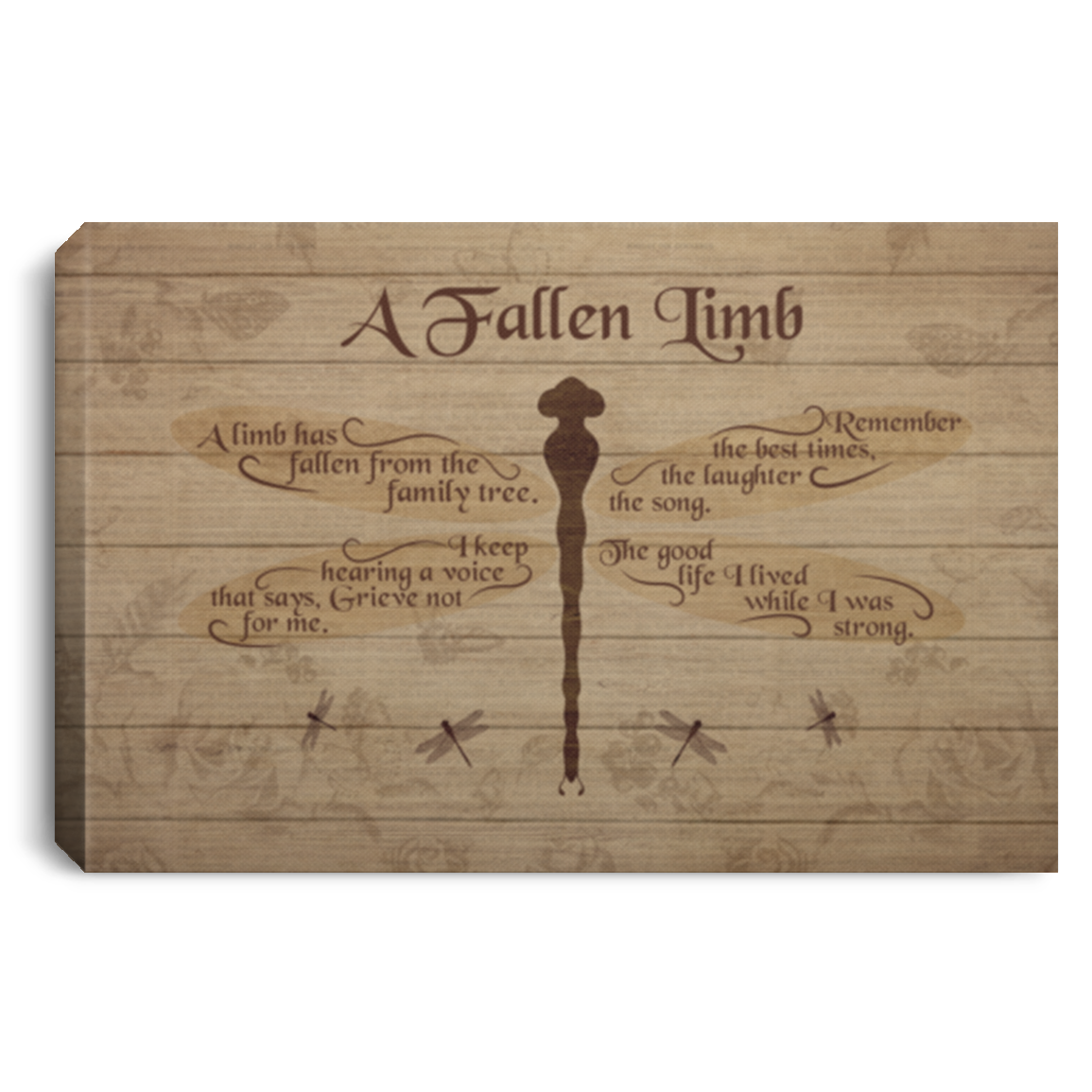 A Limb Has Fallen From The Family Tree I Keep Hearing Voice Grieve Not For Me Framed Canvas - Unframed Poster, White, 0.75'' Framed Canvas